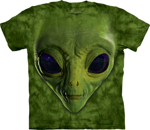 Alien Kinder T-Shirt Green Alien Face L