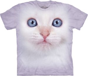 Katzen Kinder T-Shirt White Kitten Face