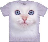 Katzen Kinder T-Shirt White Kitten Face M