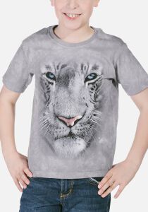 Tiger Kinder T-Shirt White Tiger Face XL
